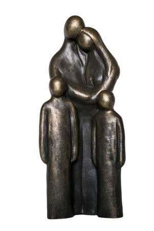 Familie beeldje “Man en vrouw met 2 kinderen” van - Beelden & sculpturen